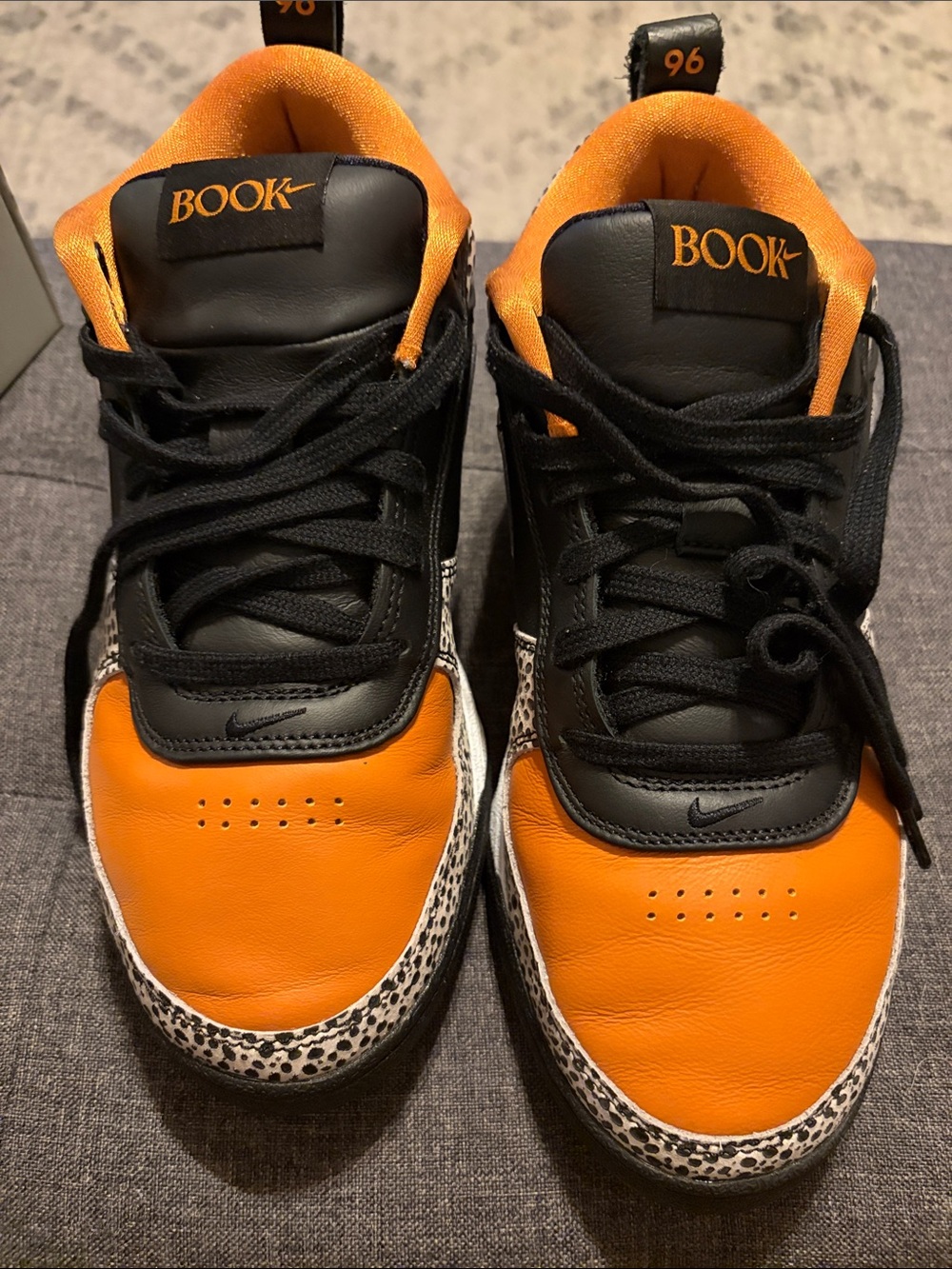 Nike Book 1 NAS Men’s Black, Orange & White Low-Top Sneakers/Speckled Panels - Picture 11 of 15